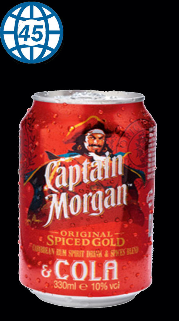 Captain Morgan & Cola  330ml Alk 10% vol
